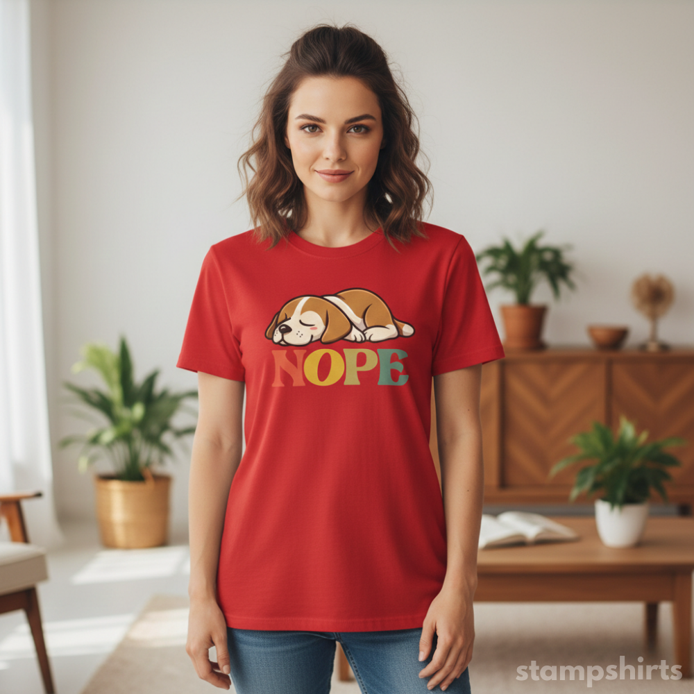 Nope Sleeping Puppy T-Shirt image 2