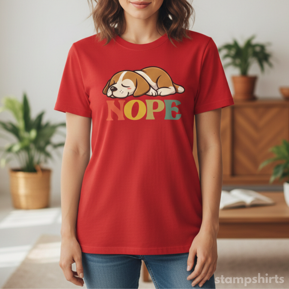Nope Sleeping Puppy T-Shirt image 1