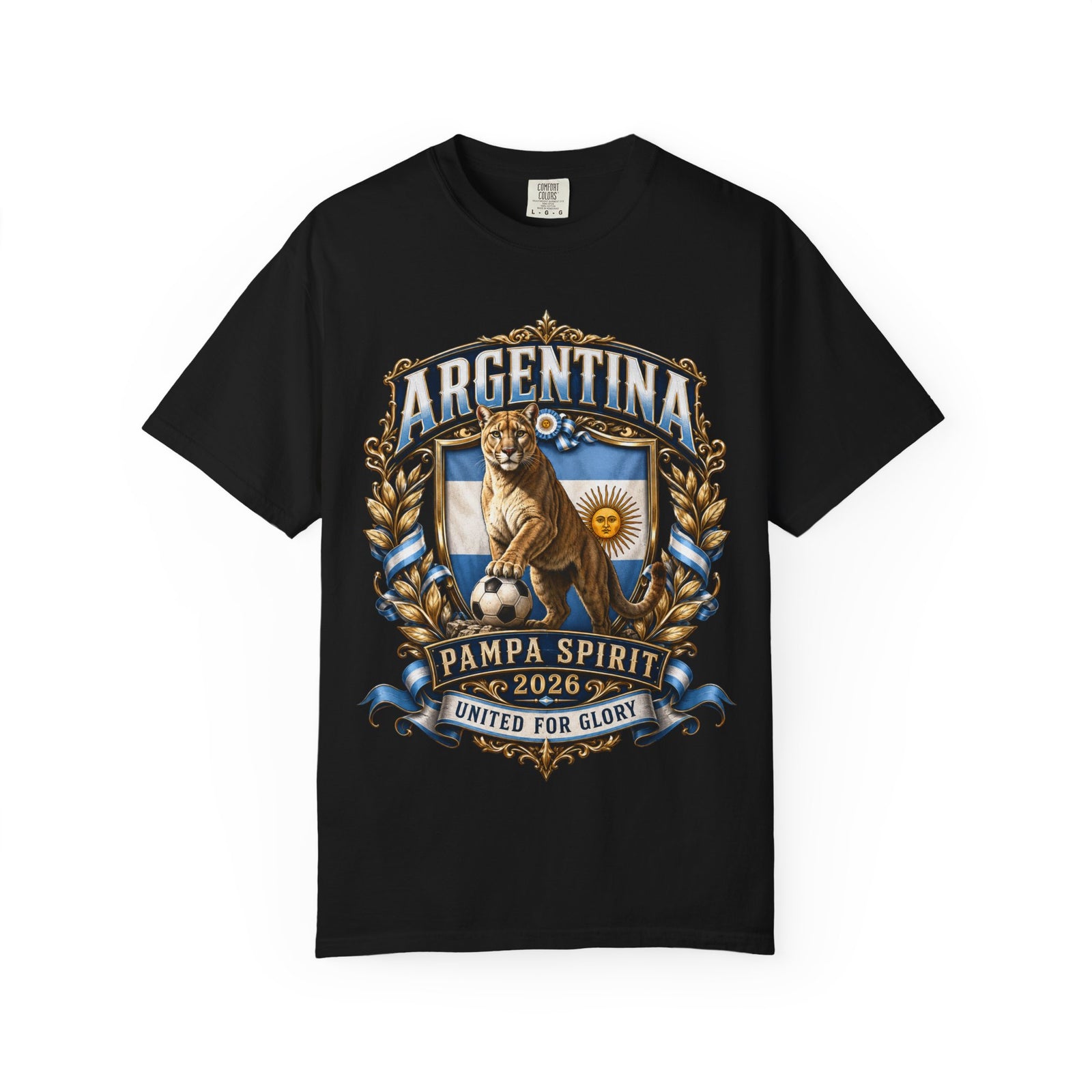 Argentina Pampa Spirit Graphic T-Shirt — 'Argentina' Crest with Puma & Flag