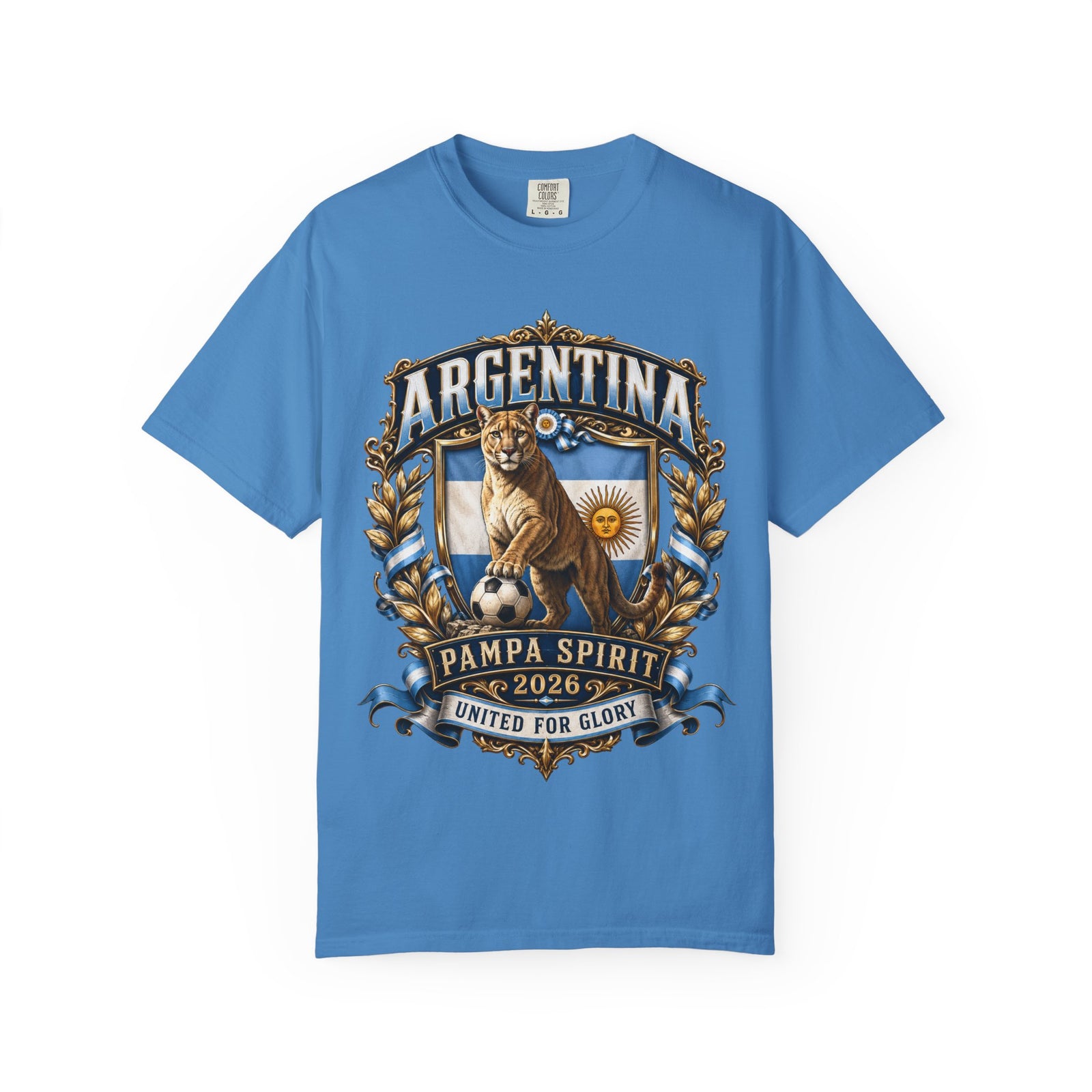 Argentina Pampa Spirit Graphic T-Shirt — 'Argentina' Crest with Puma & Flag