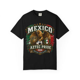 Mexico Aztec Pride T-Shirt — Vintage Eagle Shield Mexican Flag Tee thumbnail 4