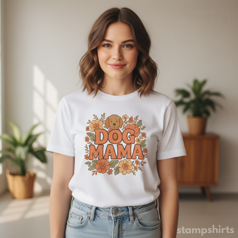 Dog Mama Floral T-Shirt image 2