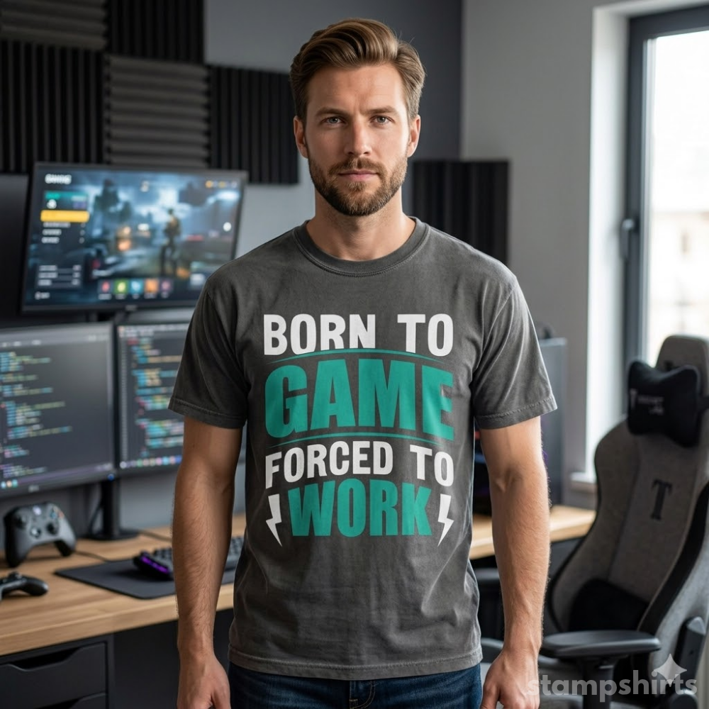 Born to Game Forced to Work T-Shirt image 7