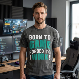 Born to Game Forced to Work T-Shirt thumbnail 7