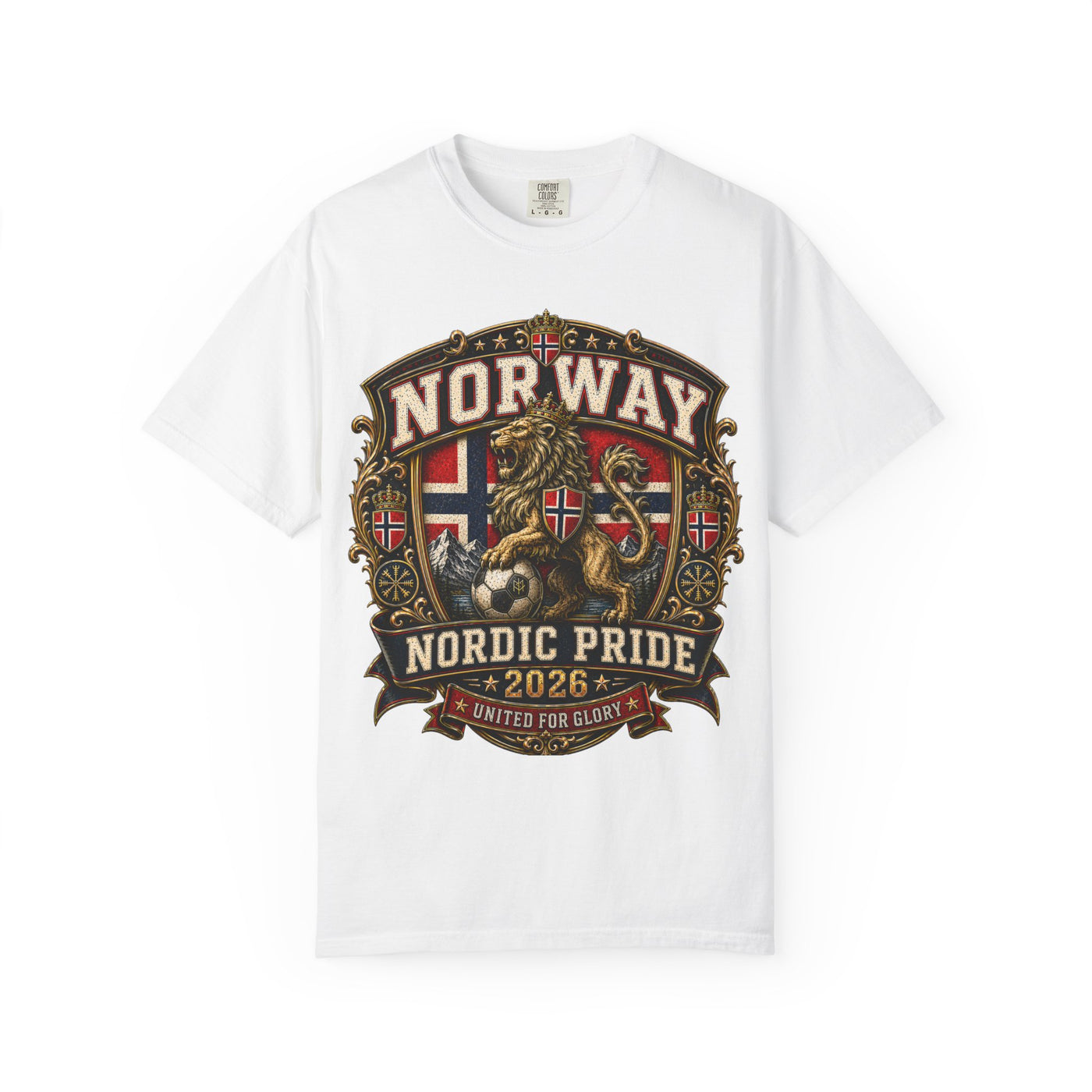 Norway Nordic Pride 2026 T-Shirt — Vintage Lion & Flag Design image 3
