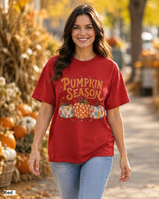 Pumpkin Season T-shirt — Bella Canvas 3001 — Red