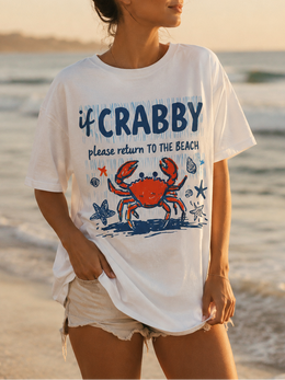 If Crabby Please Return to the Beach T-Shirt thumbnail 1