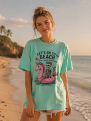 Let’s Go to the Beach Sun, Sand & Skull Graphic T-Shirt