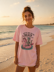 Let’s Go to the Beach Sun, Sand & Skull Graphic T-Shirt