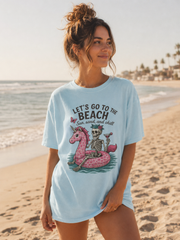 Let’s Go to the Beach Sun, Sand & Skull Graphic T-Shirt