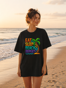 Eat Sleep Beach Repeat T-Shirt thumbnail 11