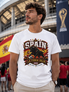 Spain La Furia Roja 2026 Bull Soccer T-Shirt