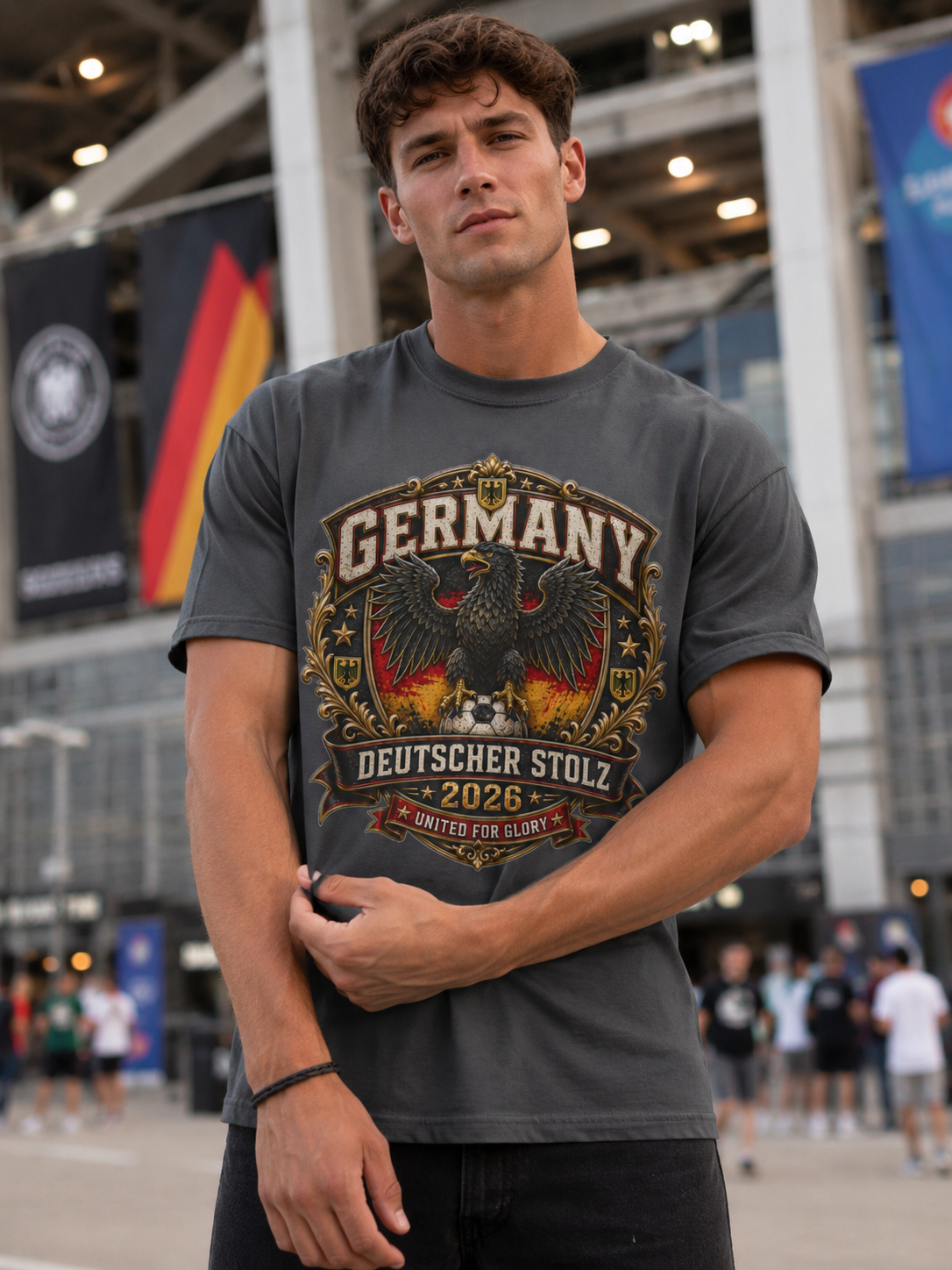 Germany Deutscher Stolz 2026 T-Shirt — Vintage Eagle Crest Tee