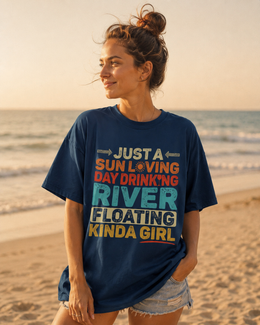 Just A Sun Loving River Floating Kinda Girl T-Shirt thumbnail 2