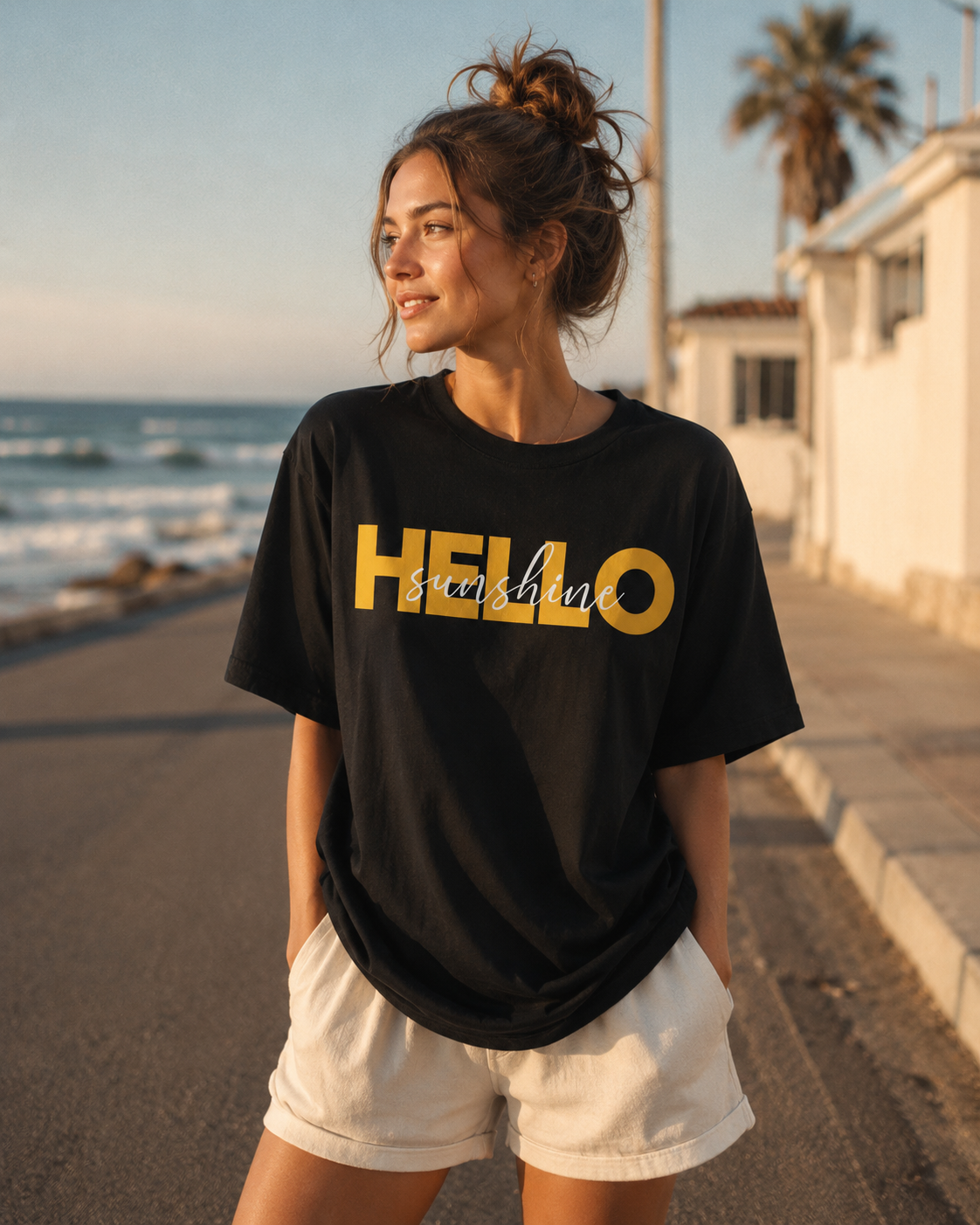Hello Sunshine Bold Graphic T-Shirt