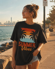 Summer Vibes Retro Palm T-Shirt