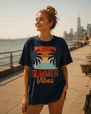 Summer Vibes Retro Palm T-Shirt