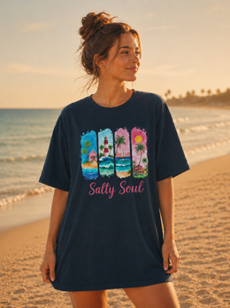 Salty Soul Beach T-Shirt thumbnail 3