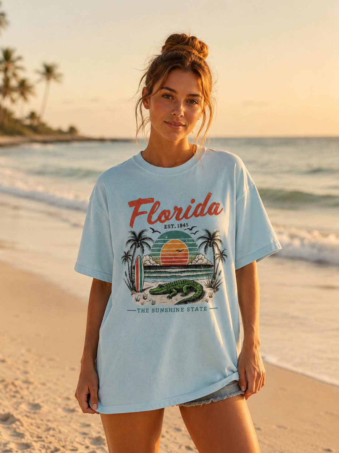 Florida The Sunshine State Retro Beach T-Shirt