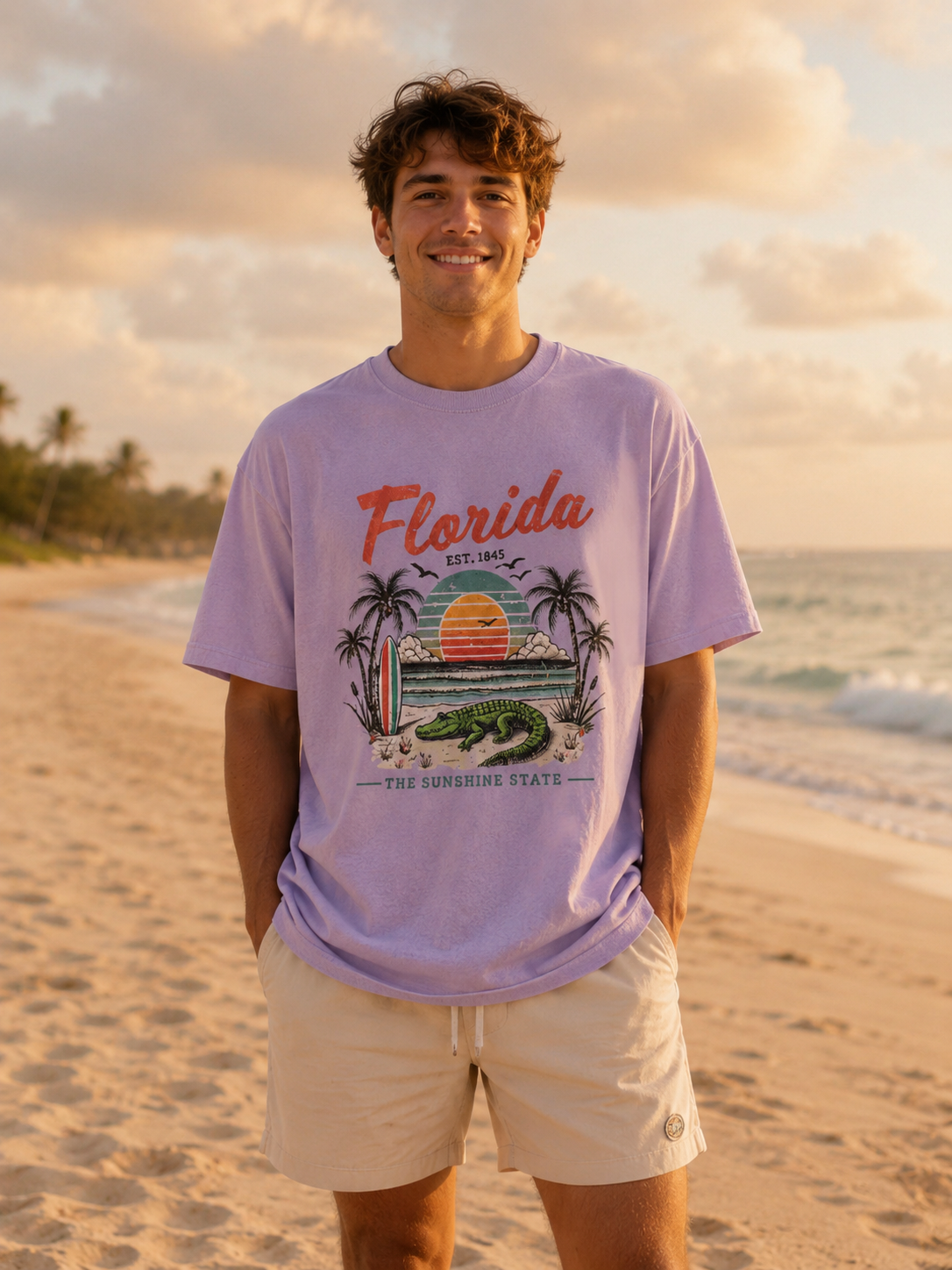 Florida The Sunshine State Retro Beach T-Shirt