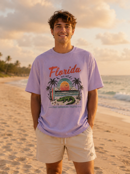 Florida The Sunshine State Retro Beach T-Shirt thumbnail 9