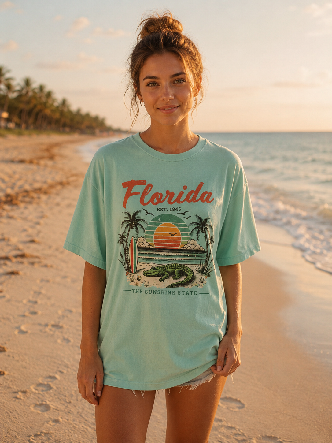 Florida The Sunshine State Retro Beach T-Shirt
