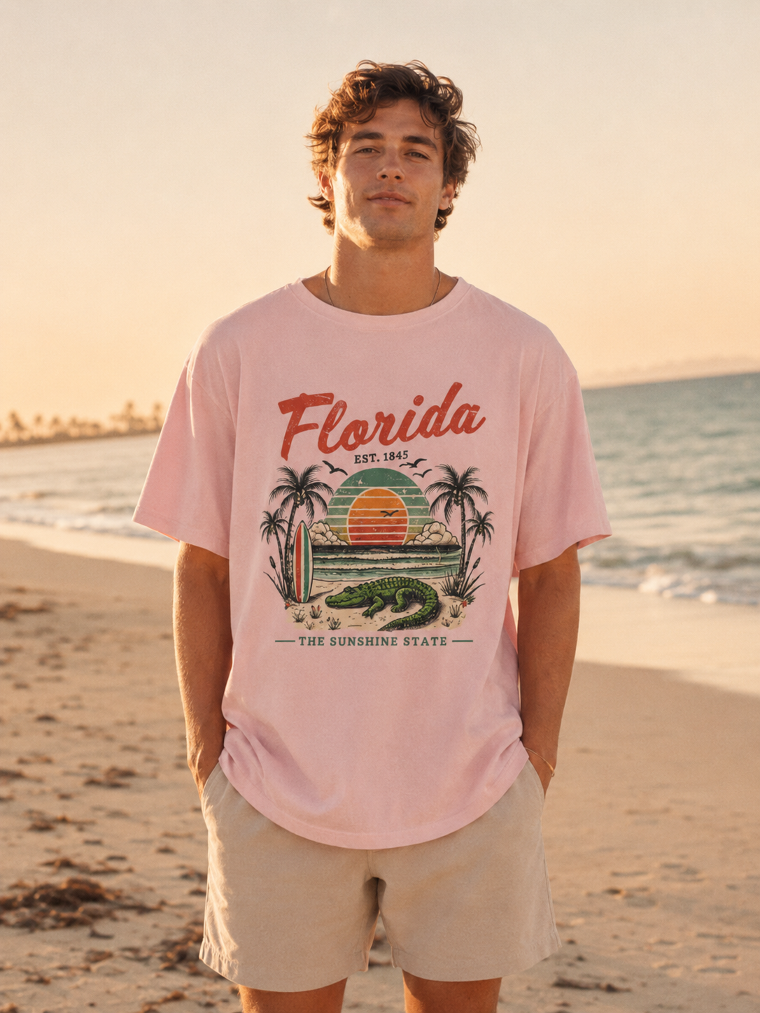 Florida The Sunshine State Retro Beach T-Shirt