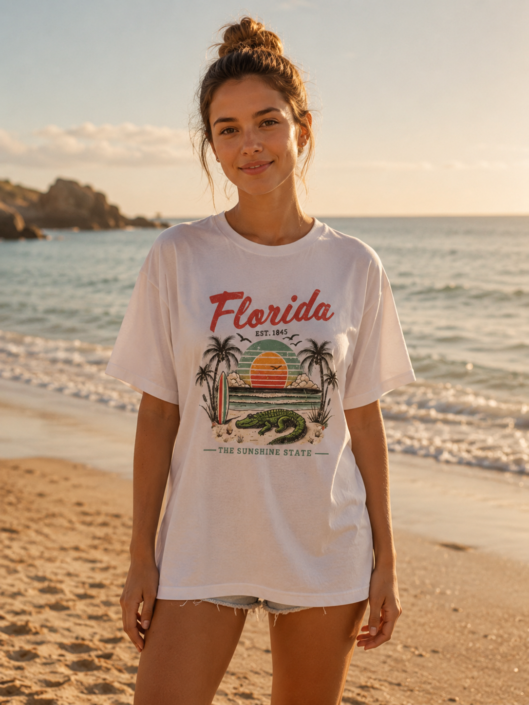 Florida The Sunshine State Retro Beach T-Shirt
