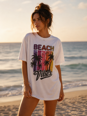Beach Vibes Retro Palm Tree T-Shirt