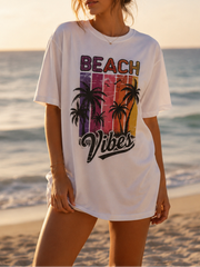 Beach Vibes Retro Palm Tree T-Shirt
