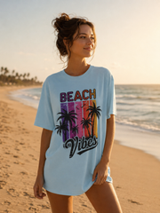 Beach Vibes Retro Palm Tree T-Shirt