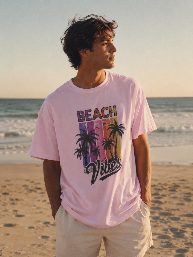 Beach Vibes Retro Palm Tree T-Shirt — image 5 of 11