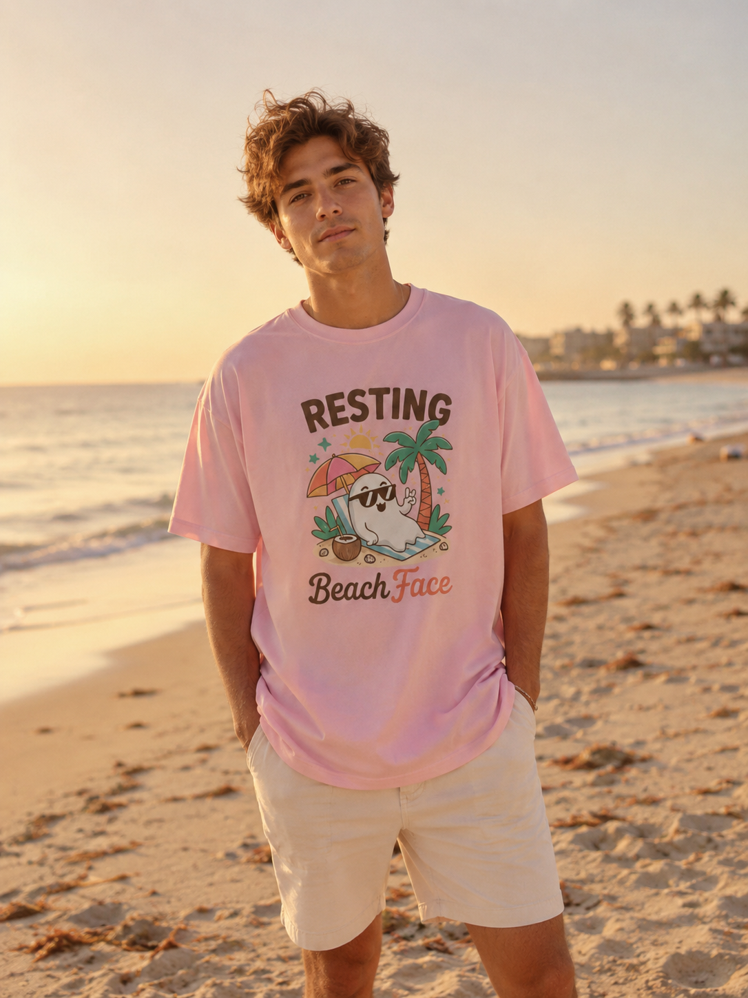 Resting Beach Face Ghost T-Shirt