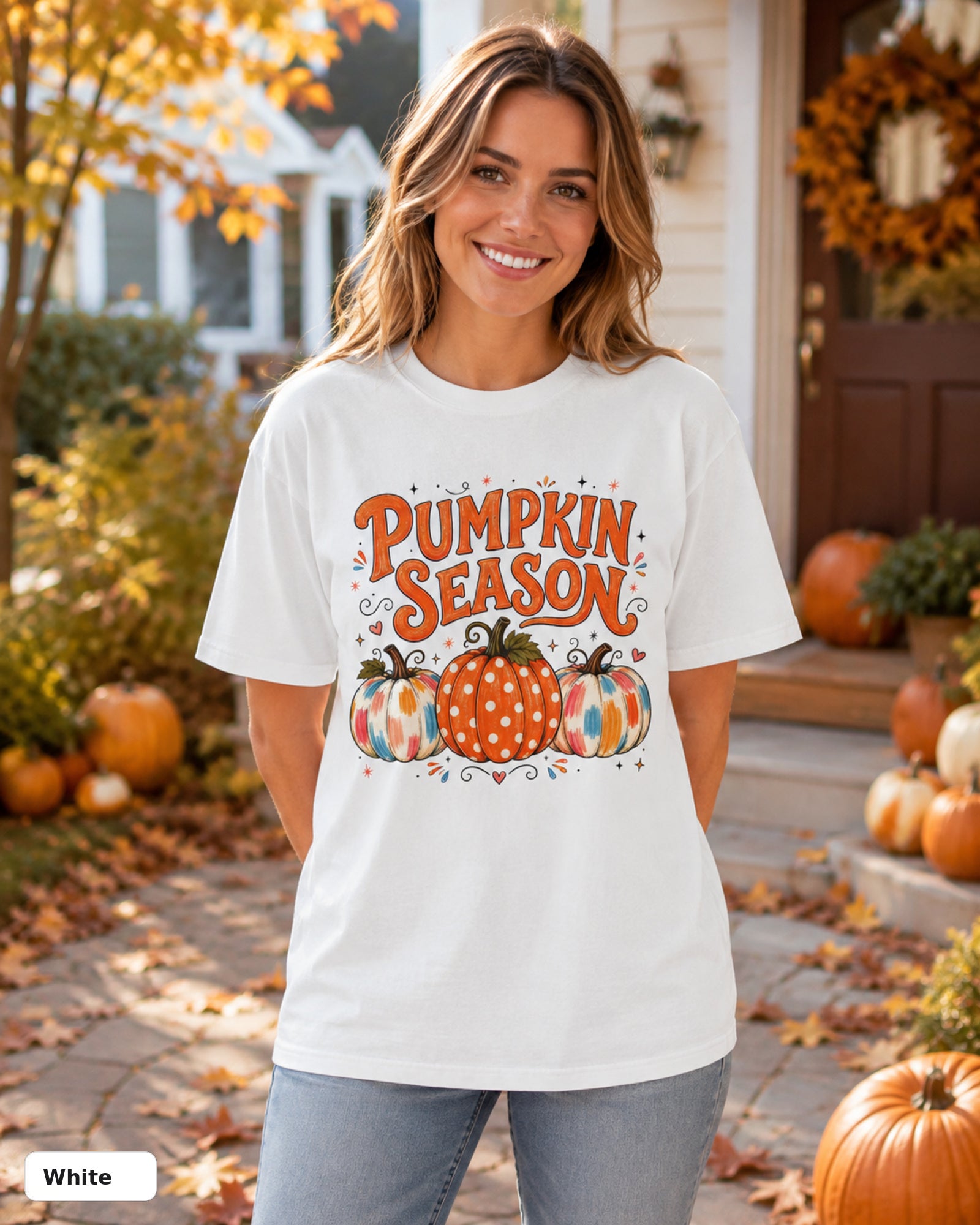 Pumpkin Season T-shirt — Comfort Colors 1717 — White