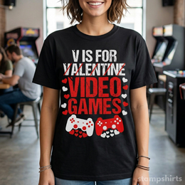 V is for Video Games T-Shirt thumbnail 1