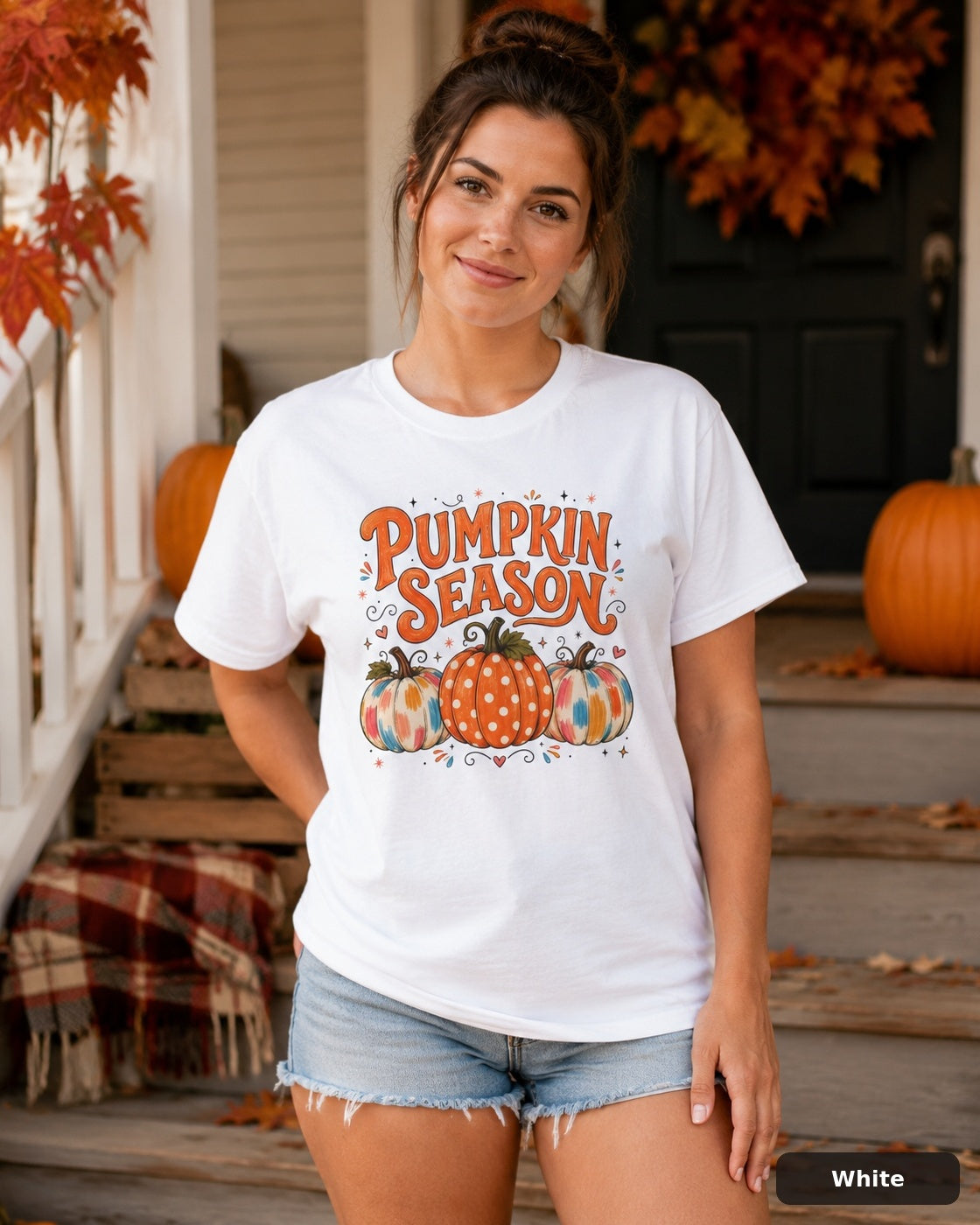 Pumpkin Season T-shirt — Gildan 2000 — White