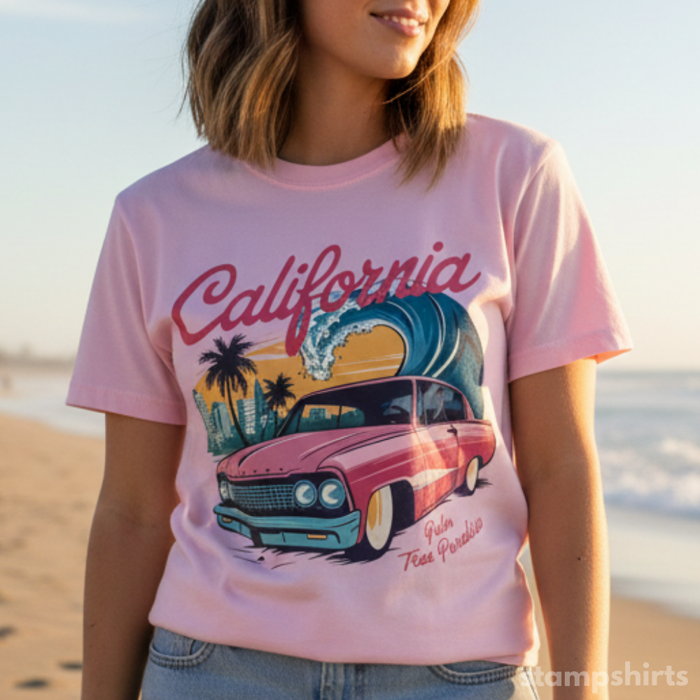 California Retro Car T-Shirt image 1