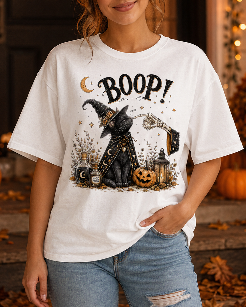 Boop Witch Cat Vintage Halloween T-Shirt