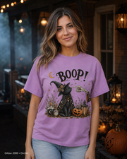 Boop Witch Cat Vintage Halloween T-Shirt — Gildan 2000 Orchid — female model