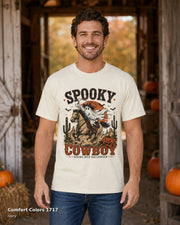 Comfort Colors 1717 — Ivory — Male model — Spooky Cowboy T-Shirt