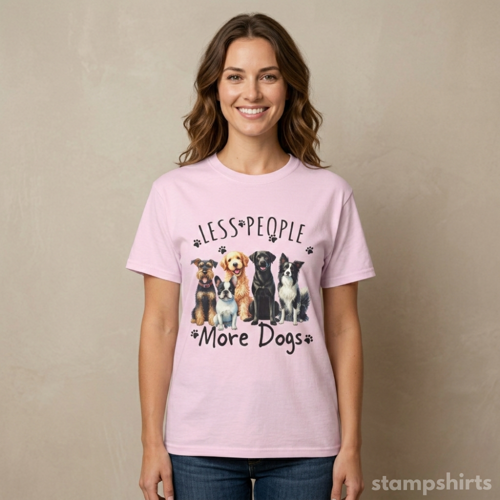 Less People More Dogs T-Shirt image 6