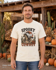 Gildan 2000 — Natural — Male model — Spooky Cowboy T-Shirt