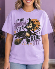 If the Broom Fits Ride It Witch Halloween T-Shirt