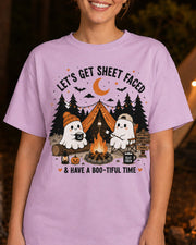 Let's Get Sheet Faced Ghost Camping Halloween T-Shirt