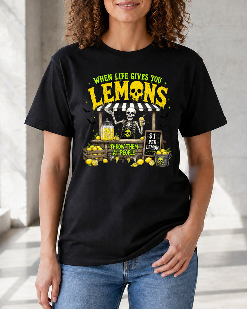 When Life Gives You Lemons Skeleton Halloween T-Shirt