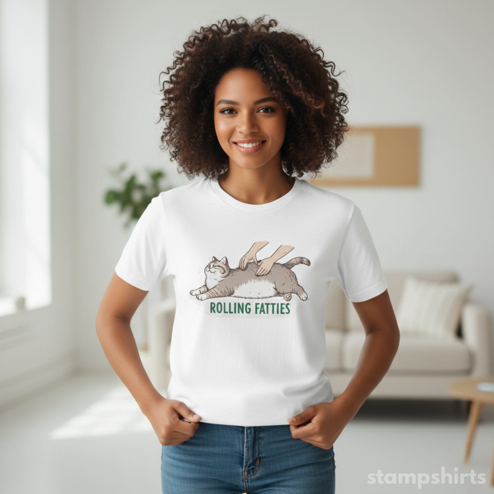 Rolling Fatties Cat T-Shirt