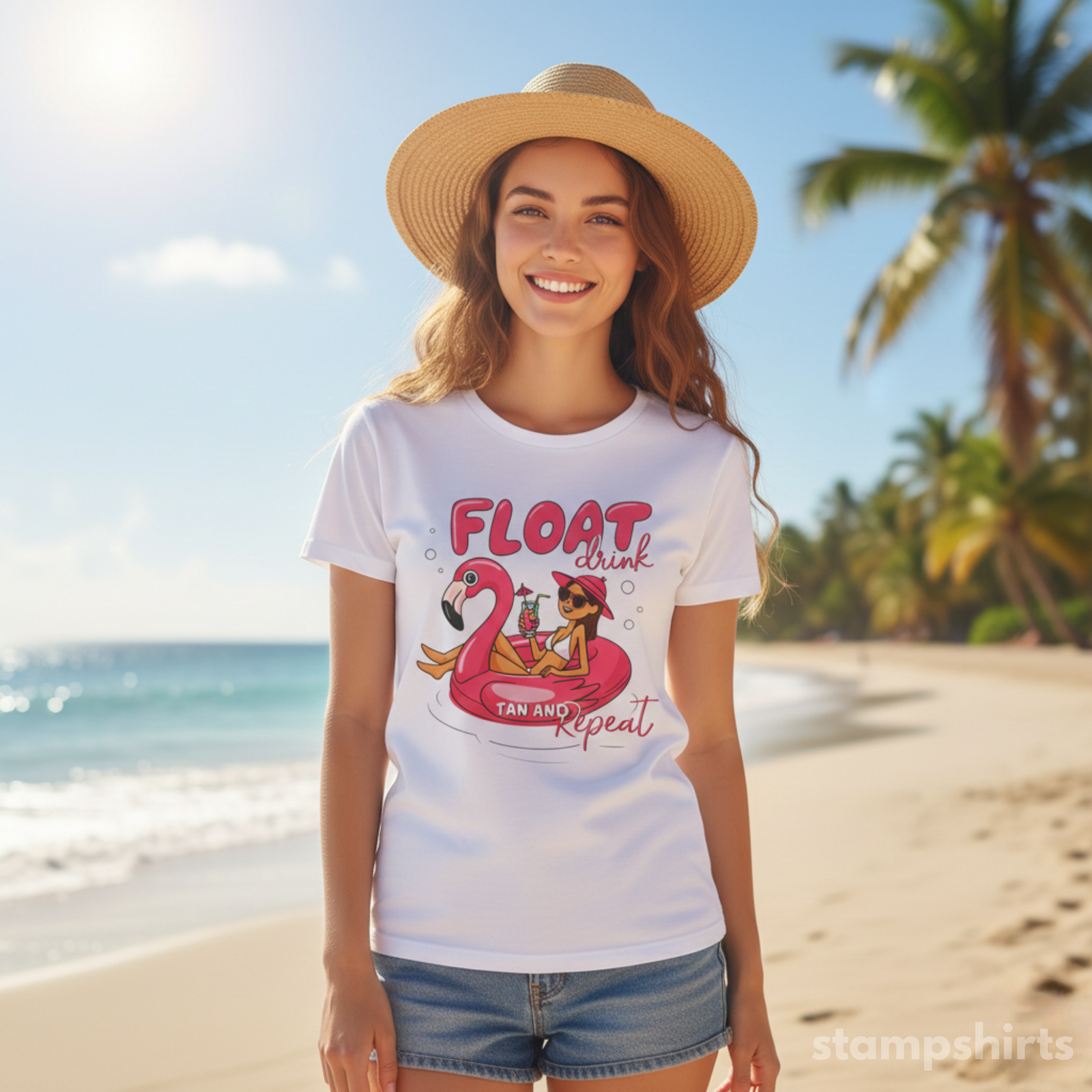 Float, Drink, Tan and Repeat T-Shirt