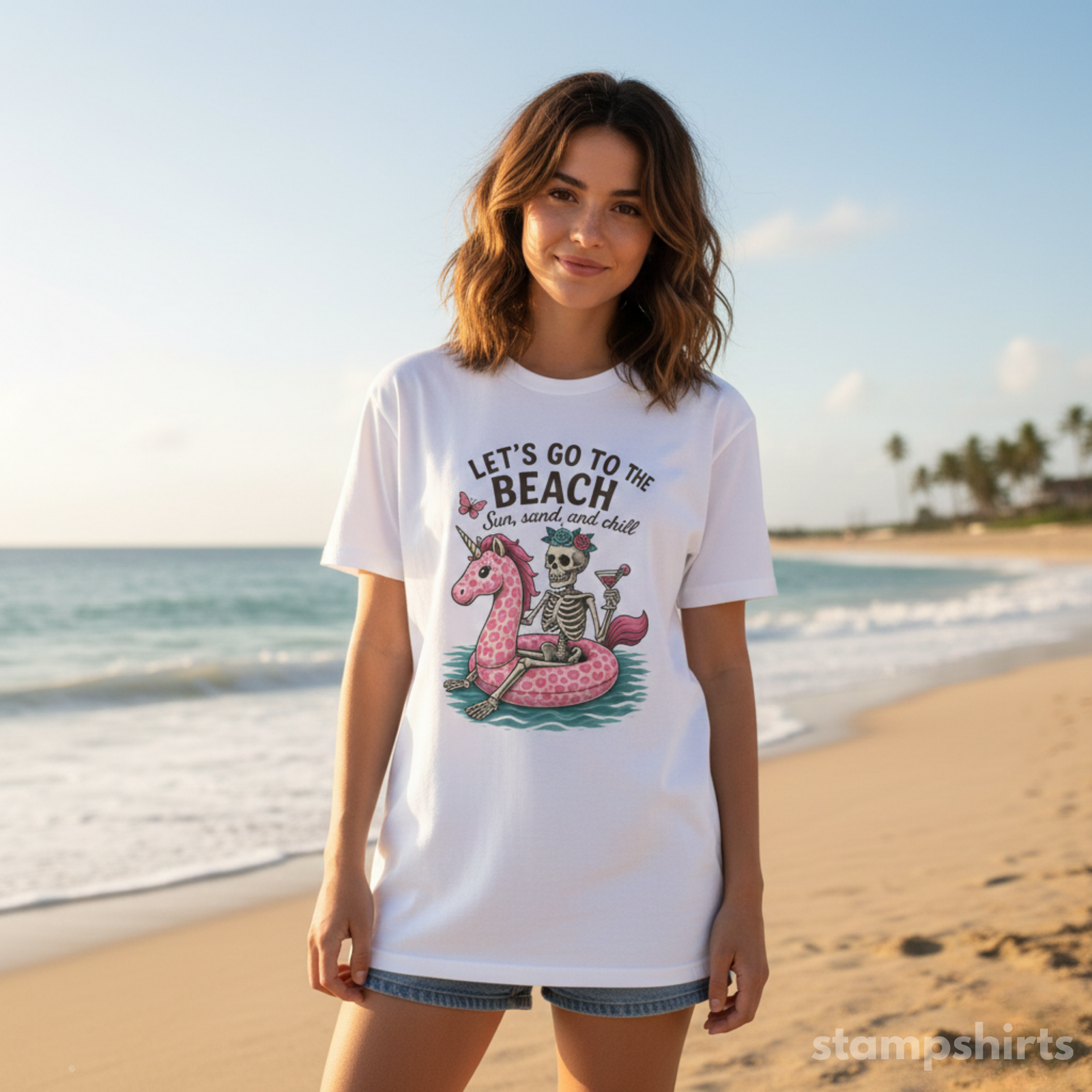 Let's Go to the Beach (Sun, Sand, and Skull) T-Shirt