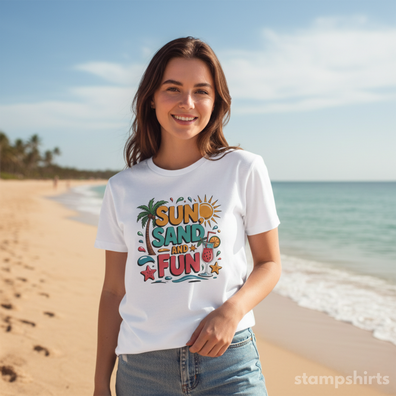 Sun, Sand and Fun Beach T‑Shirt
