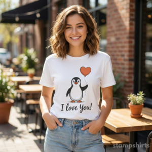 I Love You Penguin T‑Shirt
